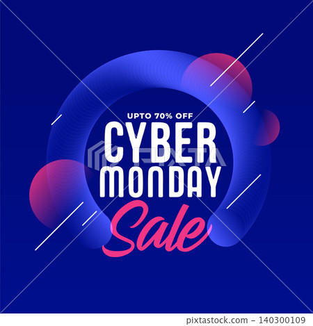 Cyber monday sale template with discount offer vector illustration 140300109