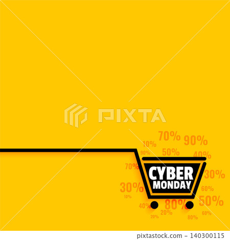 Cyber monday sale cart with discount offers background Cyber monday sale cart with discount offers background 140300115