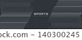 Modern sports banner design with diagonal gray lines. Dark grey abstract sports background 140300245
