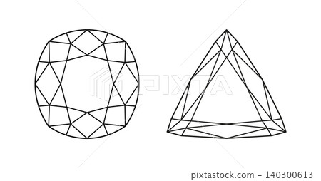 Cushion, Trillion diamond round cut shapes. Brilliant Trillion, Cushion old money cut circle icons. Gemstone outline simple patterns for jewellery design, branding, packaging, logos. Diamond top view Cushion, Trillion diamond round cut shapes. Brilliant Trillion, Cushion old money cut circle icons. Gemstone outline simple patterns for jewellery design, branding, packaging, logos. Diamond top view 140300613