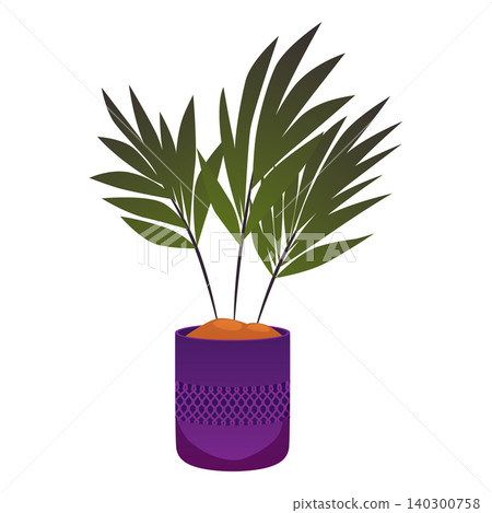 Green plant in purple pot, vector cartoon houseplant for interior design, decorative element, floral home decoration Green plant in purple pot, vector cartoon houseplant for interior design, decorative element, floral home decoration 140300758
