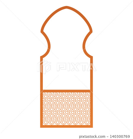 Golden Ramadan, Eid Mubarak interior decorative arch frame, vector vintage Arabic window or gate door oriental pattern Golden Ramadan, Eid Mubarak interior decorative arch frame, vector vintage Arabic window or gate door oriental pattern 140300769