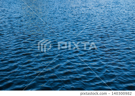 Blue water surface texture with small ripples and waves, abstract deep liquid background for copy space and design templates Blue water surface texture with small ripples and waves, abstract deep liquid background for copy space and design templates 140300982