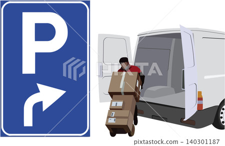 Free parking sign for loading and unloading-Free parking sign for loading and unloading- Free parking sign for loading and unloading-Free parking sign for loading and unloading- 140301187