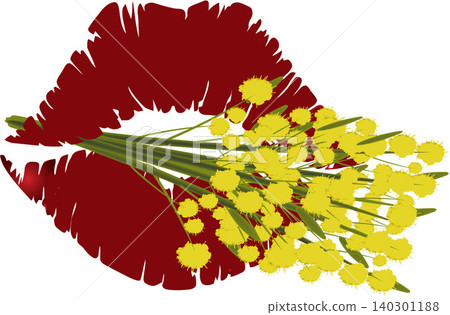 mimosa flower symbol of women's day-mimosa flower symbol of women's day- 140301188