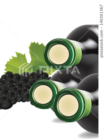 glass bottles containing black wine symbol glass bottles containing black wine symbol 140301367