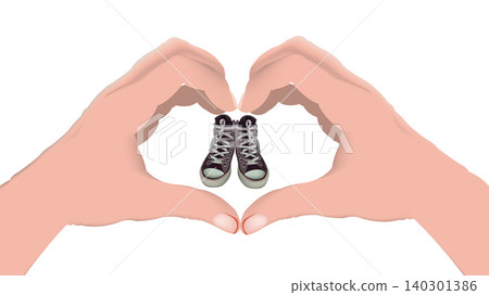 heart-shaped hands and used and lived-in sneakers heart-shaped hands and used and lived-in sneakers 140301386