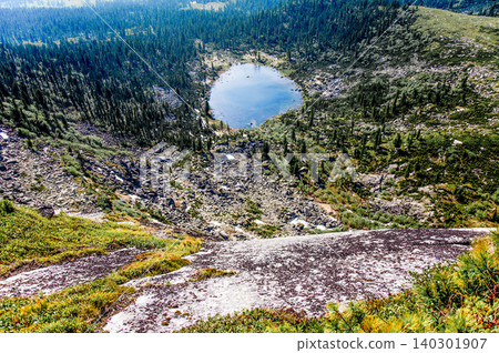 High-altitude lake in Ergaki National Park Siberia Russia, summer landscape High-altitude lake in Ergaki National Park Siberia Russia, summer landscape 140301907