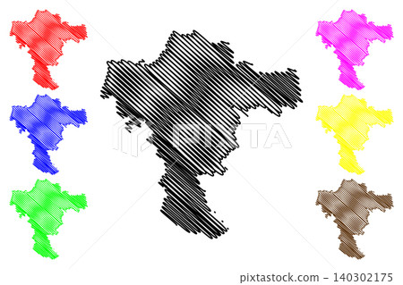 Mistelbach district (Republic of Austria or osterreich, Lower Austria or Niederosterreich state) map vector illustration, scribble sketch Bezirk Mistelbach map Mistelbach district (Republic of Austria or osterreich, Lower Austria or Niederosterreich state) map vector illustration, scribble sketch Bezirk Mistelbach map 140302175