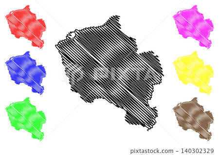 Oberwart district (Republic of Austria or osterreich, Burgenland state) map vector illustration, scribble sketch Bezirk Oberwart map Oberwart district (Republic of Austria or osterreich, Burgenland state) map vector illustration, scribble sketch Bezirk Oberwart map 140302329