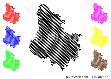 Rohrbach district (Republic of Austria or osterreich, Upper Austria or Oberosterreich state) map vector illustration, scribble sketch Bezirk Rohrbach map Rohrbach district (Republic of Austria or osterreich, Upper Austria or Oberosterreich state) map vector illustration, scribble sketch Bezirk Rohrbach map 140302333