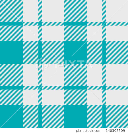 African seamless texture pattern, 20s textile background plaid. Vogue check fabric tartan vector in white and cyan colors. African seamless texture pattern, 20s textile background plaid. Vogue check fabric tartan vector in white and cyan colors. 140302509