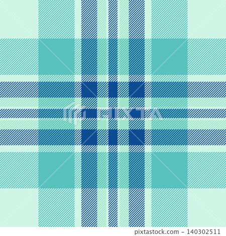 Yuletide background textile tartan, stitched seamless check vector. Pillow fabric pattern plaid texture in light and teal colors. 140302511