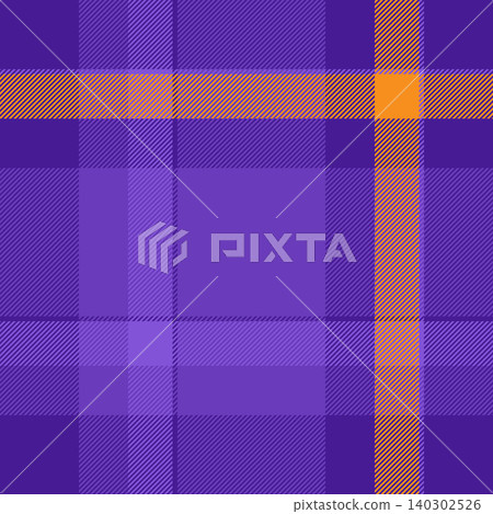 Foot plaid check background, attire vector fabric tartan. New york pattern seamless texture textile in violet and orange colors. Foot plaid check background, attire vector fabric tartan. New york pattern seamless texture textile in violet and orange colors. 140302526