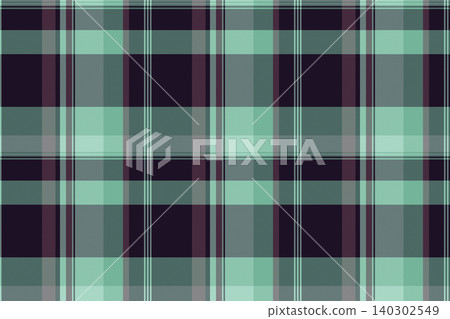Masculine vector check fabric, canadian textile pattern seamless. Curtain tartan texture plaid background in black and mint colors. Masculine vector check fabric, canadian textile pattern seamless. Curtain tartan texture plaid background in black and mint colors. 140302549