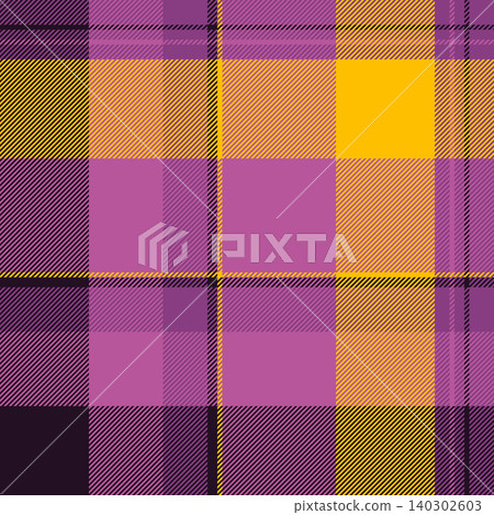 Elementary seamless fabric vector, fit tartan plaid background. Flowing textile check texture pattern in pink and black colors. 140302603