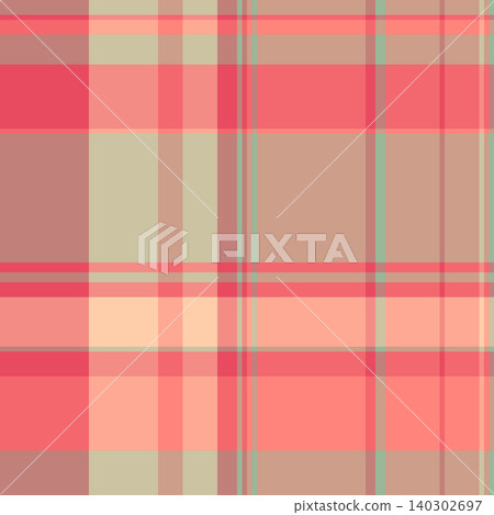 Sparse tartan texture background, up textile pattern seamless. Quiet plaid vector fabric check in red and orange colors. Sparse tartan texture background, up textile pattern seamless. Quiet plaid vector fabric check in red and orange colors. 140302697