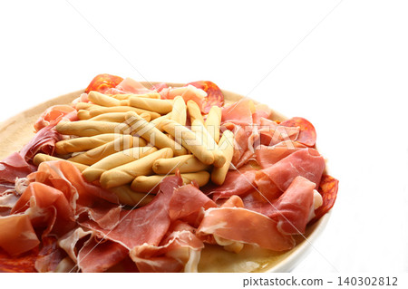 Breadsticks with Ham and Cured Pork Snack Breadsticks with Ham and Cured Pork Snack 140302812