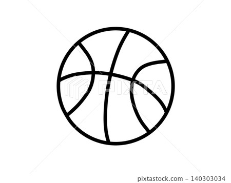 籃球輪廓圖示 - 運動/球類運動圖片 140303034