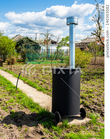 barrel with chimney for burning garbage in garden barrel with chimney for burning garbage in garden 140303082