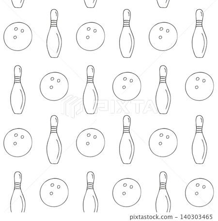 Vector seamless pattern of hand drawn bowling Vector seamless pattern of hand drawn bowling 140303465