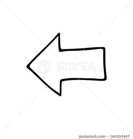 Vector hand drawn sketch doodle down arrow 140303467