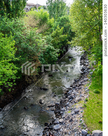 view of Hrazdan river in gorge in Yerevan city view of Hrazdan river in gorge in Yerevan city 140303630