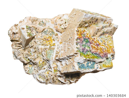 piece of dolomite rock with chalcopyrite crystals 140303684