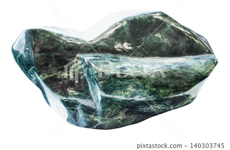 polished sample of green jadeite rock cutout polished sample of green jadeite rock cutout 140303745