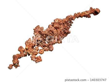 raw sample of crystalline native copper cutout raw sample of crystalline native copper cutout 140303747