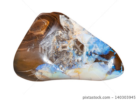 tumbled piece of boulder opal rock cutout tumbled piece of boulder opal rock cutout 140303945