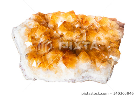 raw piece of geode of citrine crystals rock cutout raw piece of geode of citrine crystals rock cutout 140303946