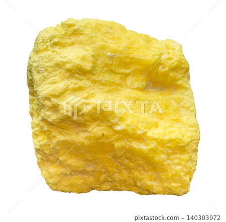 raw native yellow sulfur rock cutout raw native yellow sulfur rock cutout 140303972