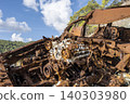 Corroded Vehicle Engine with Aluminum Block Close Up. 140303980