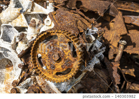 Corroded Vehicle Engine with Aluminum Block Close Up. Corroded Vehicle Engine with Aluminum Block Close Up. 140303982