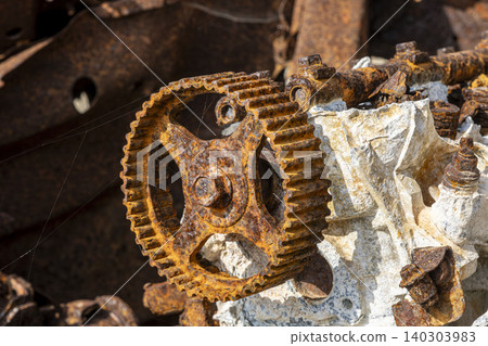 Corroded Vehicle Engine with Aluminum Block Close Up. Corroded Vehicle Engine with Aluminum Block Close Up. 140303983