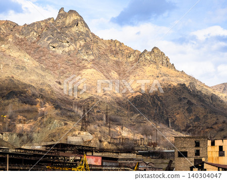 mountain over Copper Chemical plant in Alaverdi mountain over Copper Chemical plant in Alaverdi 140304047