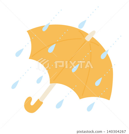 圖中用點表示斜向落下的雨滴,並附有黃色雨傘。 圖中用點表示斜向落下的雨滴,並附有黃色雨傘。 140304267