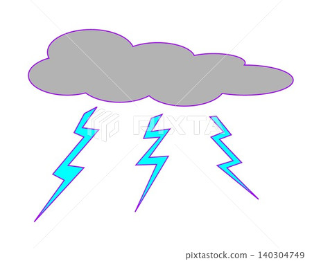 Grey Cloud with Blue Lightning Storm Vector Illustration Isolated on White Background Grey Cloud with Blue Lightning Storm Vector Illustration Isolated on White Background 140304749