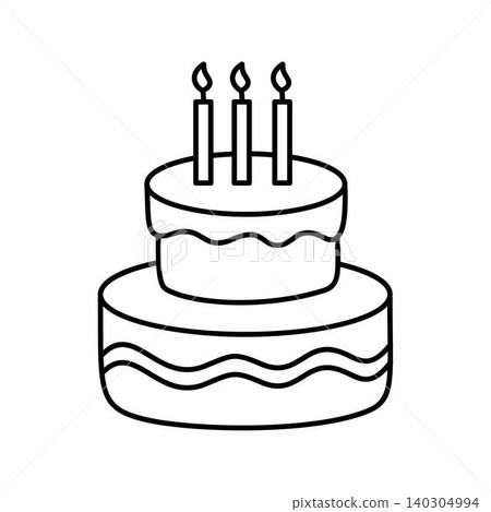 two tiered birthday cake outline celebration two tiered birthday cake outline celebration 140304994