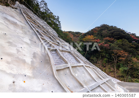 Erosion control project, slope protection work, offshore Alps Yakushima (winter) Erosion control project, slope protection work, offshore Alps Yakushima (winter) 140305587