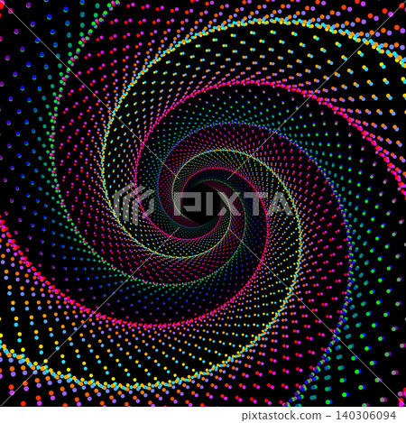 colorful spiral dots hexagonal vortex background 140306094