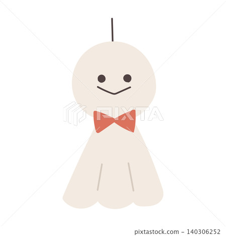 A cute illustration of a teru teru bozu (rain-repelling doll) wearing a red bow tie, wishing for sunny weather for school trips and sports days during the rainy season. A cute illustration of a teru teru bozu (rain-repelling doll) wearing a red bow tie, wishing for sunny weather for school trips and sports days during the rainy season. 140306252