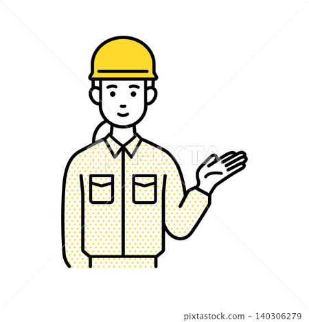 Male worker guiding 140306279