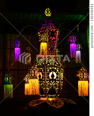 Vesak lanterns, Colorful rotating lanterns display during the Vesak festival in Sri Lanka Vesak lanterns, Colorful rotating lanterns display during the Vesak festival in Sri Lanka 140306493