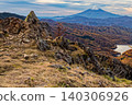 Mount Daibosatsu-rei, Kanbe-iwa, and Mount Fuji in the early morning 140306926