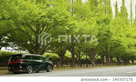 Scenery with street trees Scenery with street trees 140307178