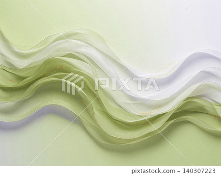 現代日式背景,以柔和的淺綠色和金色波浪以及飄動的金粉為特色。 現代日式背景,以柔和的淺綠色和金色波浪以及飄動的金粉為特色。 140307223