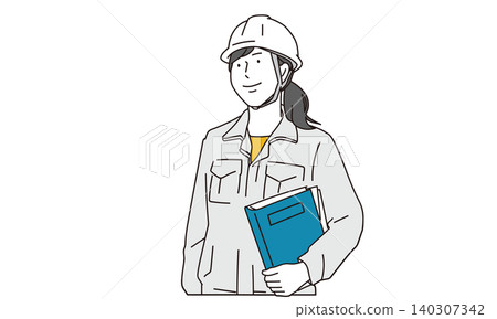 一幅簡單的女性建築工人插圖 一幅簡單的女性建築工人插圖 140307342