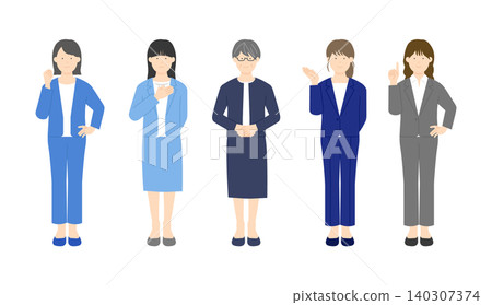 職業婦女/女強人全身插畫套組（向量素材） 140307374